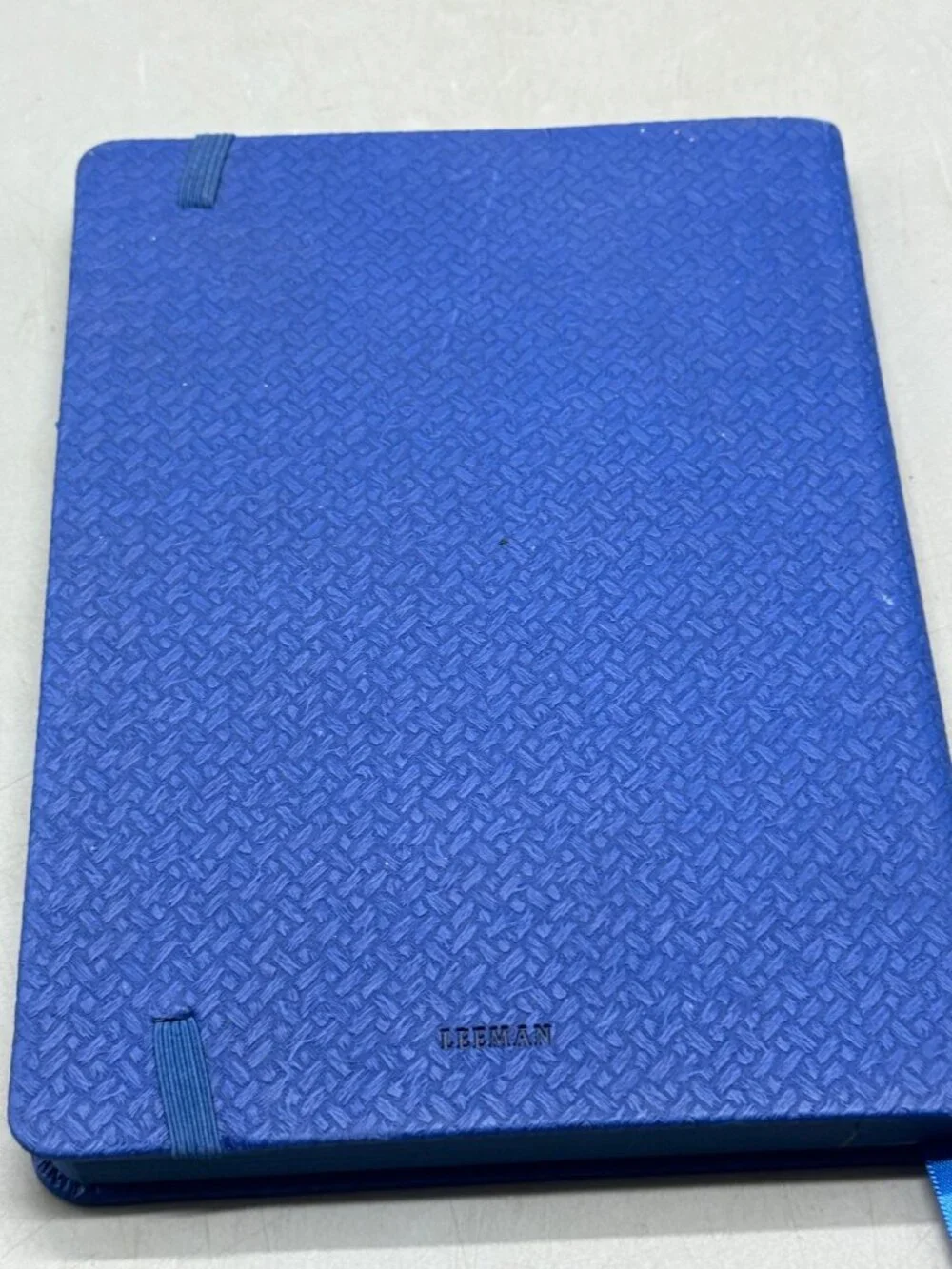 Leeman Blue Embossed Journal Elastic Bookmark 50th Anniversary Edition READ